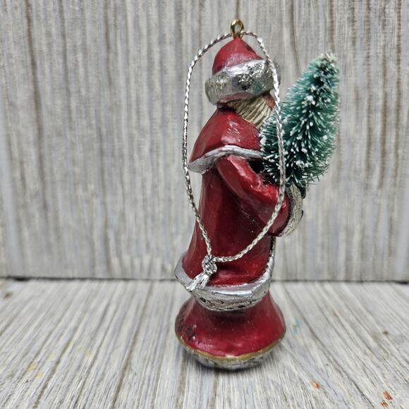 Pam Schifferl‎ Santa Claus W/ Bottle Brush Tree Midwest Cannon Falls 3" Ornament - Picture 6 of 8